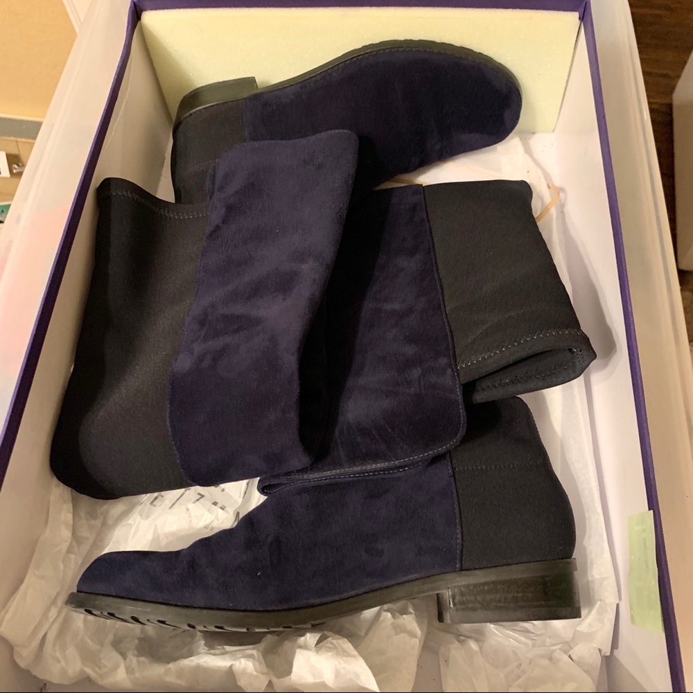 Stuart Weitzman the 5050 boots (navy and black)
